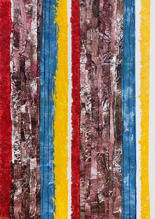 Panic attack - acrylic and mixed materials on canvas